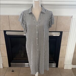 Jane and Delancey Monochrome Striped Maxi Dress